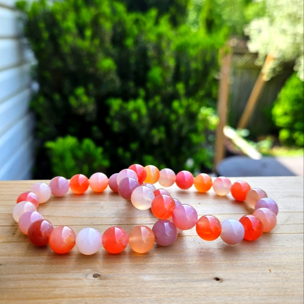 10mm Yan Yuan Agate Stretch Bracelet- BRAND NEW Handmade